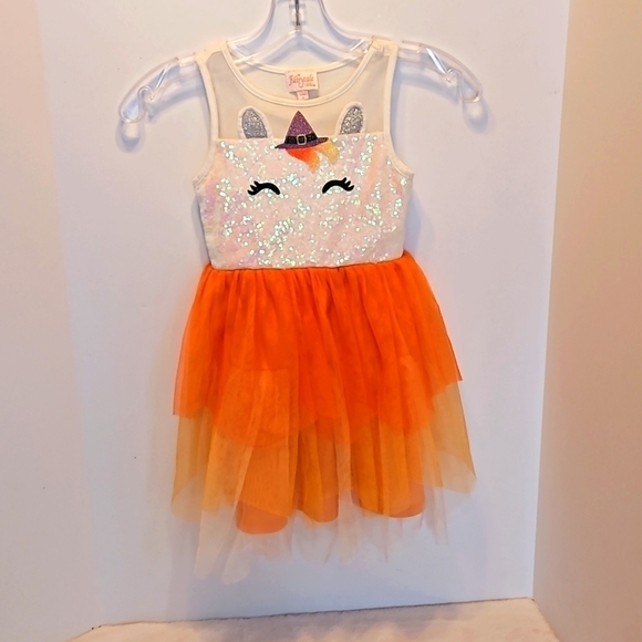 Fairytale By Lilto Halloween dress Size 5 Unicorn sequined orange white tull - Picture 12 of 17